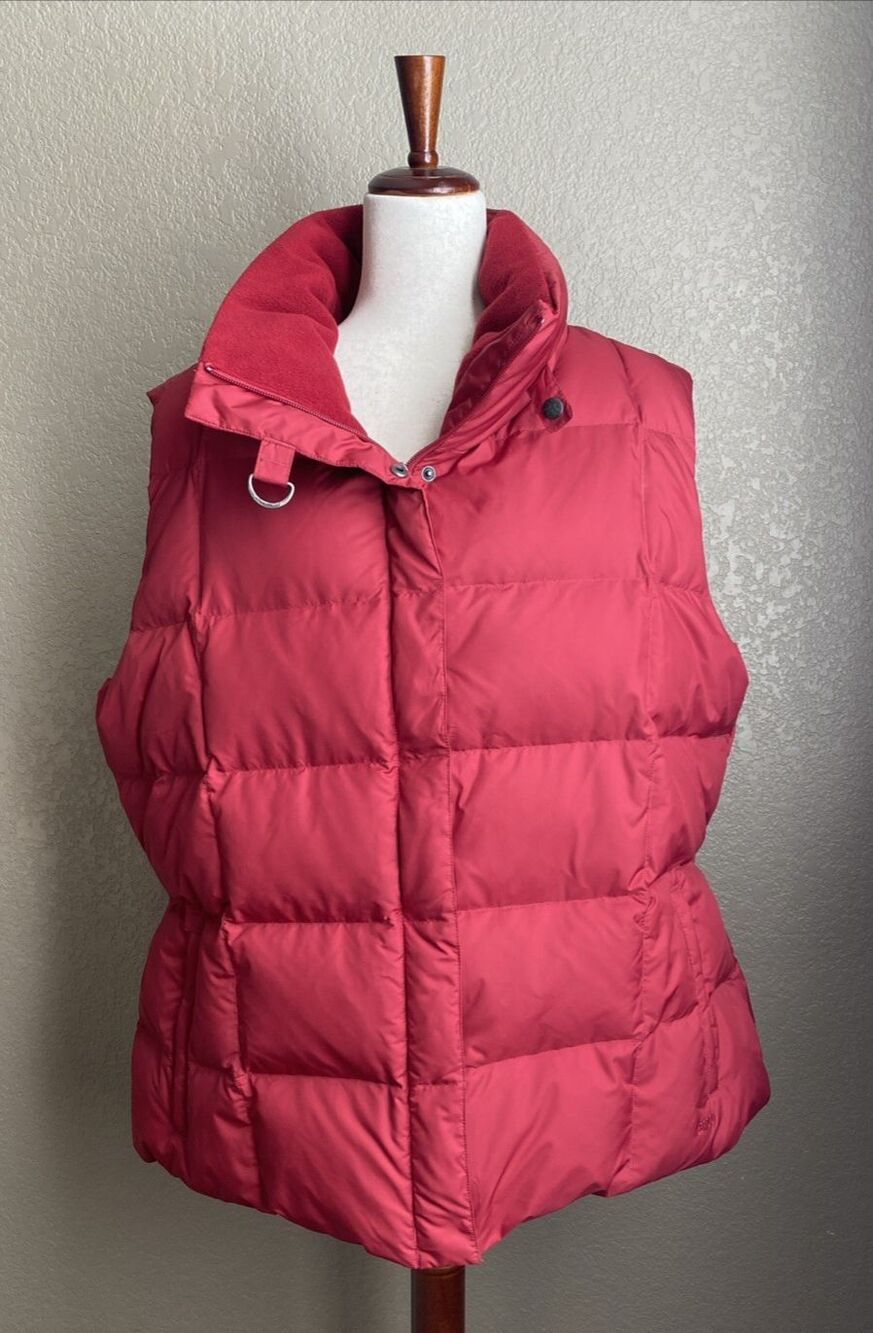 Eddie Bauer Women’s 2X Red Goose Down Vest 700 Fill Power Puffer